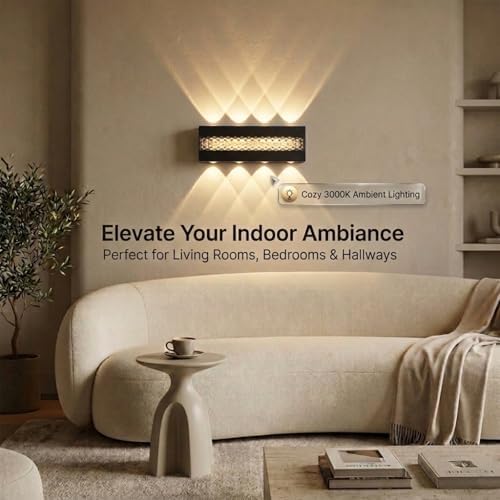 10 Pack LED Wall Sconce, 3000K Warm White IP65 - Image 3