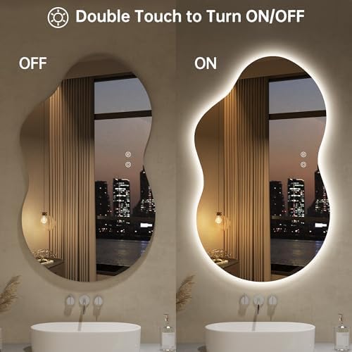 LOVESPEJO Irregular Backlit Mirror Bathroom 40"x24", LED Mirror - Image 4