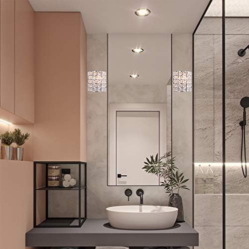 Crystal Wall Sconce Set of Two, Modern Wall Lamp 1 Light Lighting Fixtures - Image 4