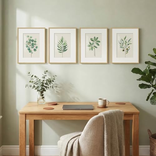 Framed Sage Green Botanical Plant Wall Art - Image 3