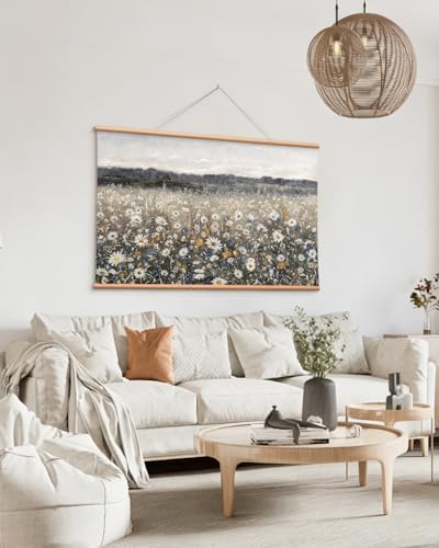 VIYYIEA Extra Large Canvas Wall Art, 36x54 Inch Vintage Wildflower Landscape - Image 4