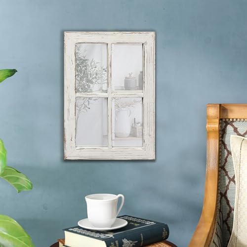 Rustic Small Window Pane Mirror Wall Decor 11 x 16 inches - Image 4