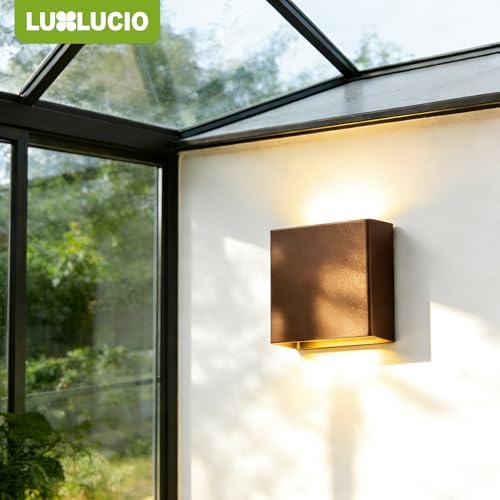Indoor Outdoor Brown Up and Down Wall Sconce, 5%-100% Dimmable 18W, 5 Color - Image 3