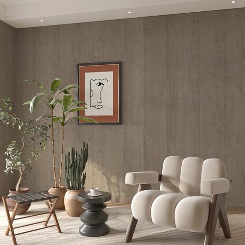 48x78inch Extra Wide Light Grey Wood Grain Wallpaper Gray Oak Contact Paper - Image 2