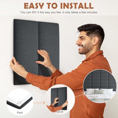 IFNOW Wall Mounted Headboard, Peel and Stick Panels - Image 5