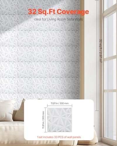 VEVOR 3D Wall Panels, 32 Sq.Ft Coverage Accent Wall Panel, Interior Home Decor - Image 5