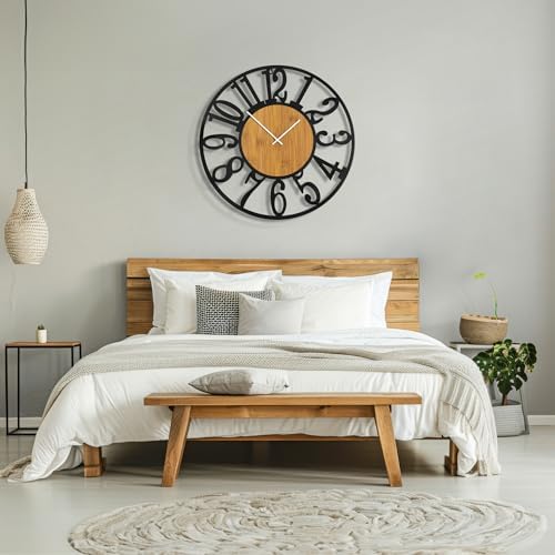 Maxstar Large Round Wall Clock for Living Room Decor Battery Operated Non - Image 5