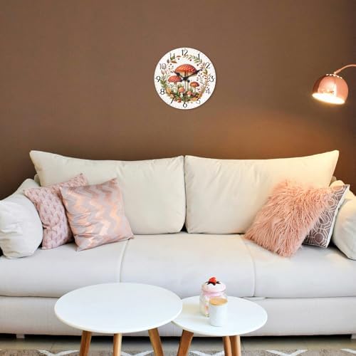 peacoblue Mushroom Forest Wall Clocks Battery Operated - Image 5