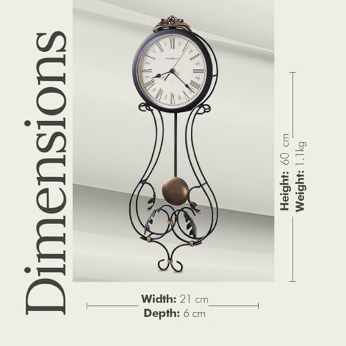 Howard Miller Paulina Wall Clock – Wrought Iron Frame, Roman Numeral Dial - Image 5