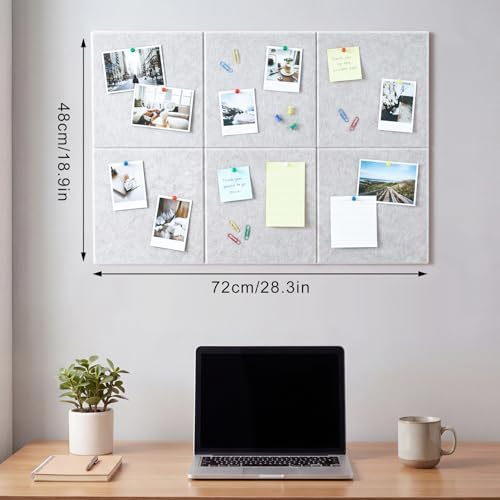 Cork Board Alternative 28" x 19", 6 Pack Felt Bulletin Boards, Pin Board - Image 2