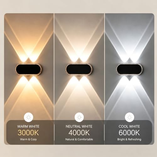Solar Wall Lights, 3 Modes 12H Up & Down LED Fence Lights - Image 4