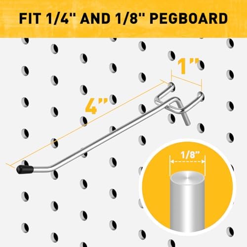 ELEAD 105-Piece 4 Inch Pegboard Hooks, Heavy Duty Peg Board Organizer - Image 3