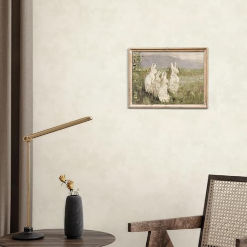 uniro Abstract Easter Bunnies Wall Art Decor, Animal Rabbit Drawing Etching - Image 7