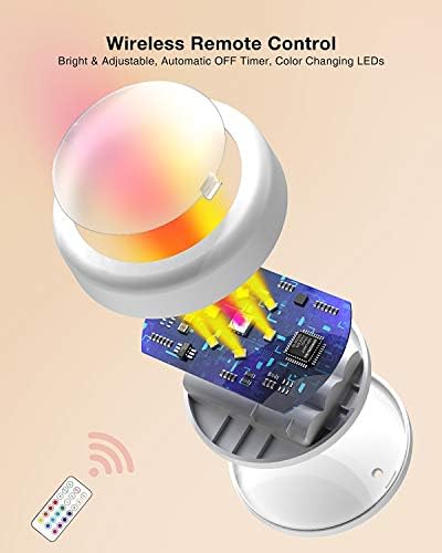 SEMSMOKS LED Puck Lights with Remote, AA Battery Powered Operated, 6 Pack - Image 6