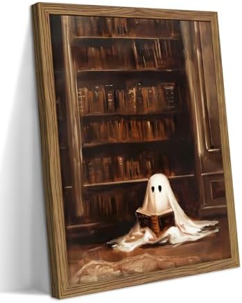 Framed Vintage Library Ghost Wall Art by Unknown