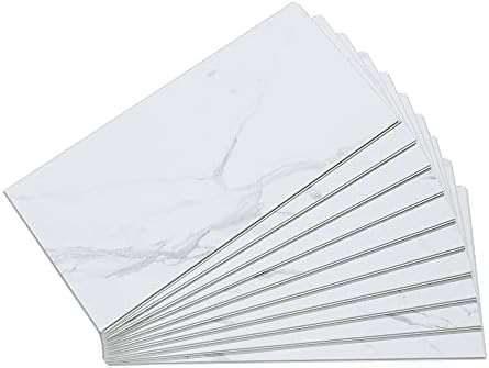 Palisade 23.2 in. x 11.1 in. Vinyl Wall Tiles in Carrara Marble by PalisadeWallTilesandPlanks