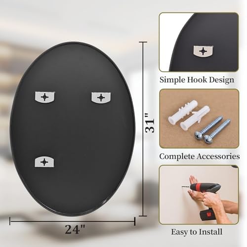 Koonmi Black Oval Bathroom Mirror - Image 5