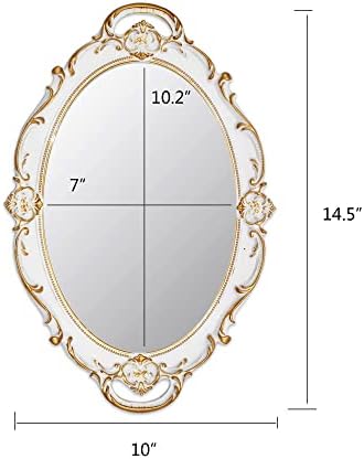 Eaoundm 14.5 x 10 inchs Oval Antique Decorative Wall Mirror - Image 5