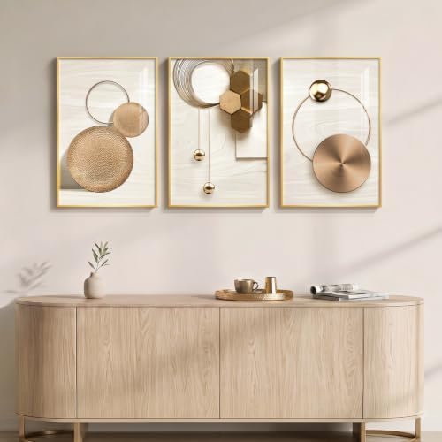 Large Framed Modern Luxury Gold Wall Art - Image 3