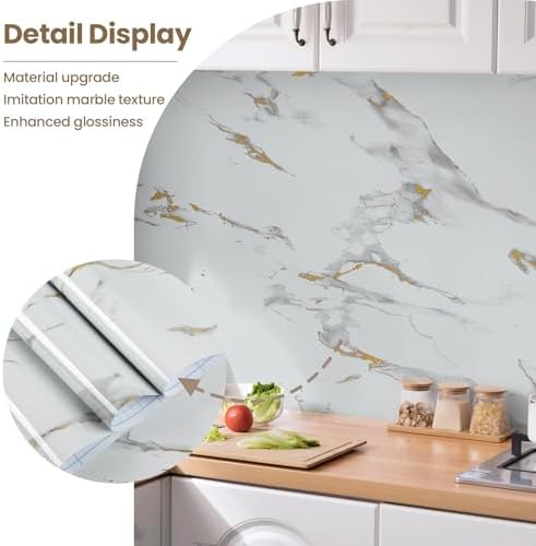 Marble Contact Paper Gold Extra Wide Peel and Stick - Image 3