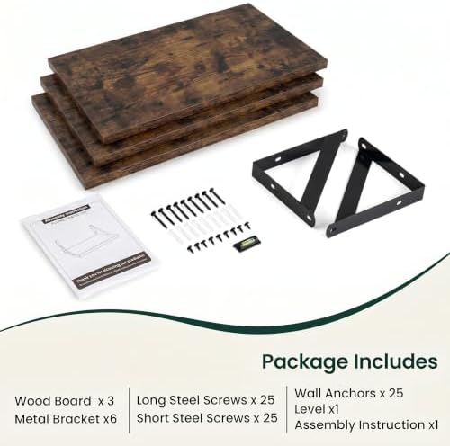 Floating Shelves, 8 Inch Deep Rustic Book Shelf - Image 3