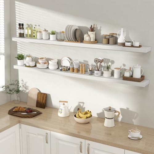 Acovy 72 Inch Floating Shelves for Wall 2 Pack, Wall Mounted Floating Shelf - Image 2