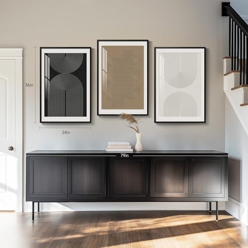 Framed Boho Neutral Abstract Wall Art - Image 3