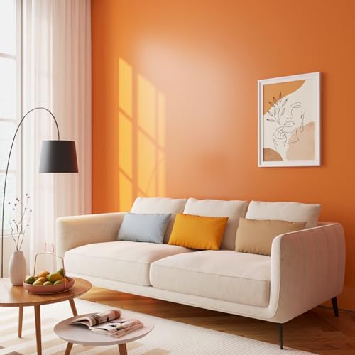 LaCheery 15.8inx46ft Warm Orange Removable Wallpaper Peel and Stick Solid Color - Image 2