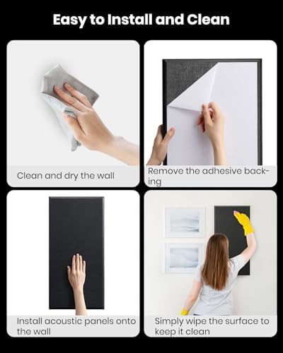Moukey Acoustic Panels 4 PCS, 2.4“ Thick Fiberglass Soundproof Wall Panels - Image 5
