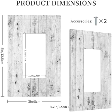 Decorative Outlet Covers Rustic White Grey Wood Grain 1 Gang Single Rocker - Image 5