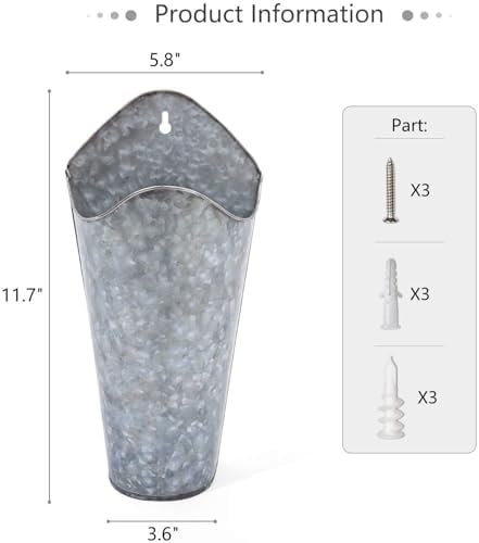 Mkono Metal Wall Planter, Hanging Vase - Image 7