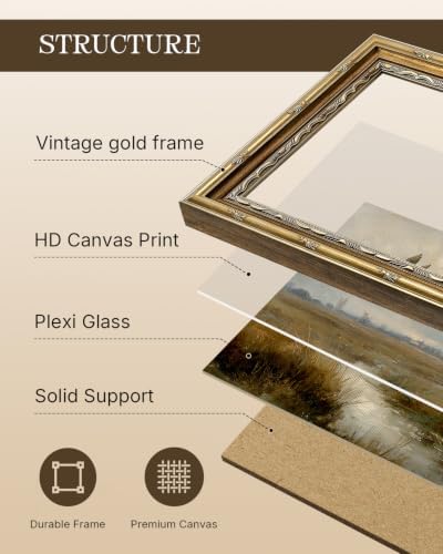 InSimSea Vintage Gold Framed Wall Art, Flying Mallard Duck Picture - Image 2