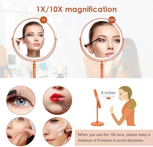DEIOVWXS Makeup Mirror, Rechargeable Vanity Mirror - Image 4