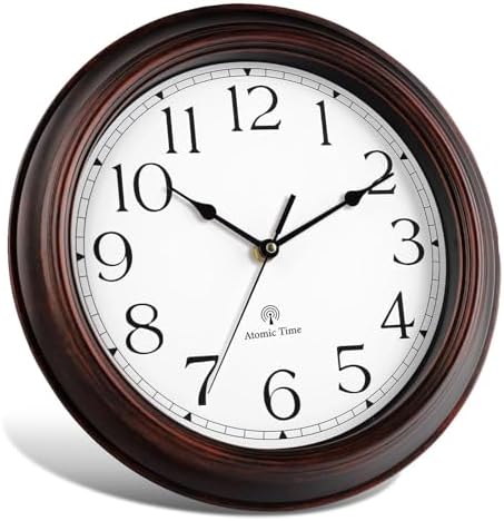 KECYET Atomic Wall Clock 10" Silent Non-Ticking Vintage Battery Operated - Image 3