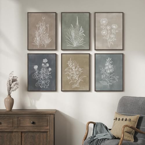 Framed Neutral Vintage Botanical Wall Art Set by Cuspin