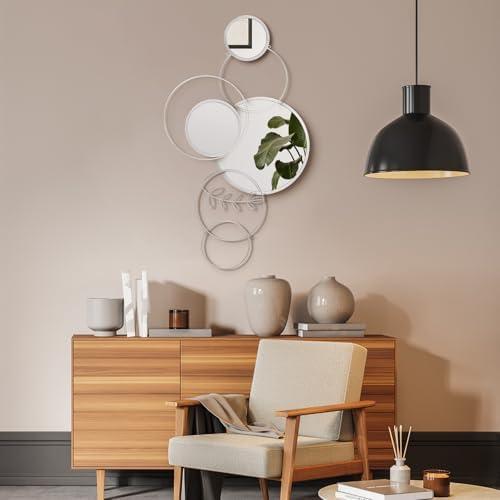 Hicarer 4 Pcs Wall Mirror Decoration Round Decorative Mirrors 41.34'' x 17.72'' - Image 5