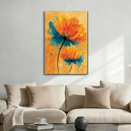 ZERILYN Ship Next Day Minimalist Floral Canvas Art Colorful Botanical Wall - Image 2
