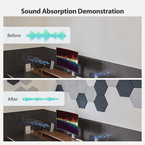 12 Pack Hexagon Acoustic Panels Self Adhesive Sound Proof Foam - Image 3