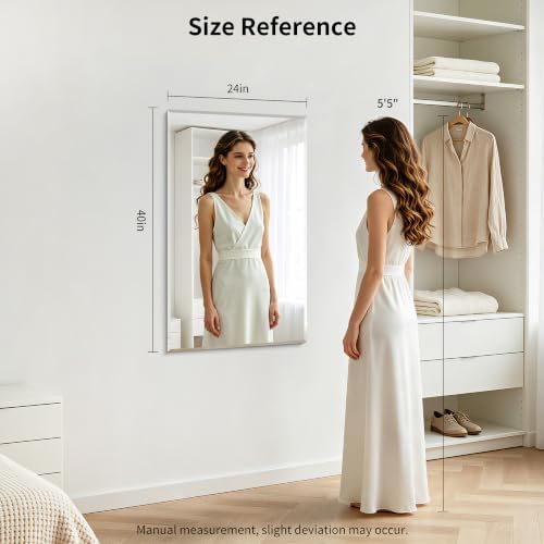 CILIBER Beveled Mirror, 24x40 Frameless Beveled Bathroom Mirrors - Image 5