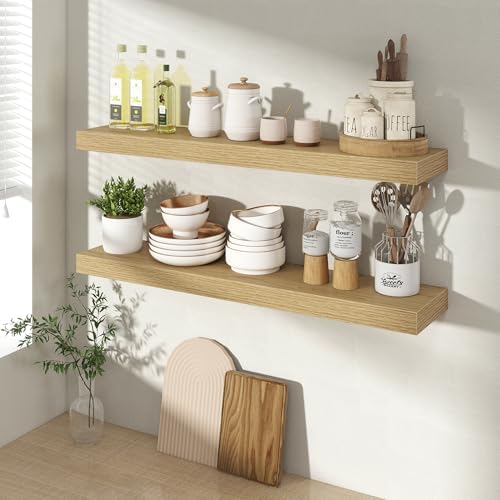 Acovy 30 Inch Floating Shelves for Wall 2 Pack, Wall Mounted Floating Shelf - Image 2