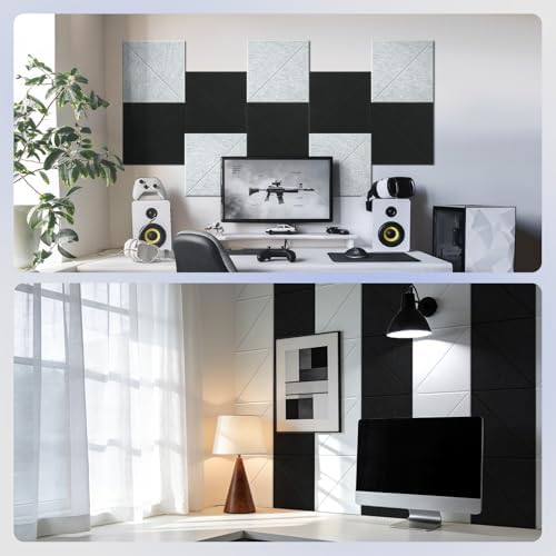 Vieshful Peel and Stick Acoustic Sound Absorbing Wall Panels 10 Pack - Image 4