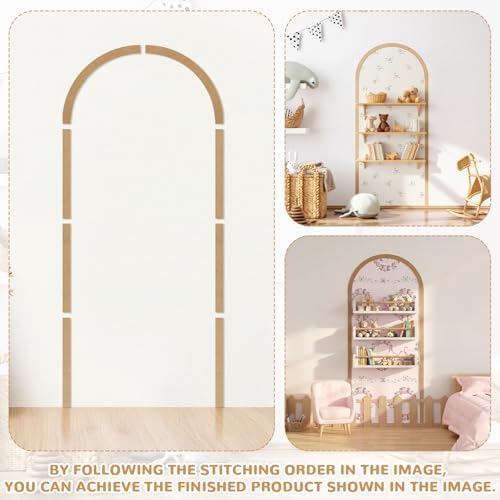Novabright Arch Wood Molding 47 x 22 Inch, Arch Unfinished Trim - Image 3