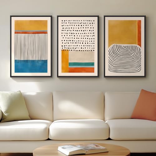 Framed Colorful Mid Century Abstract Wall Art by Cuspin