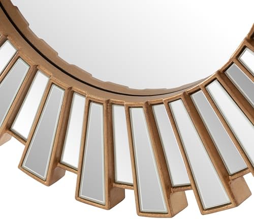 SHYFOY 23.6" Gold Sunburst Wall Mirror, Round Beveled Decorative Mirror - Image 7