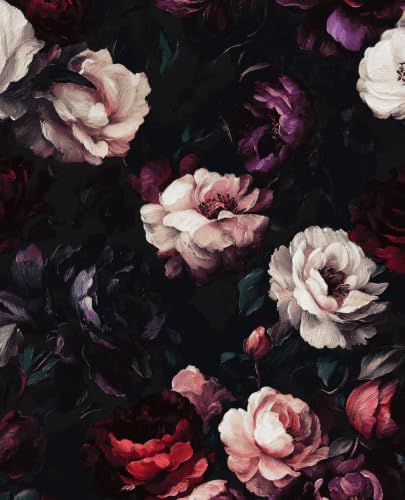 ILHIIOR Dark Floral Peel and Stick Wallpaper 17.5 x 118 Inches by ILHIIOR