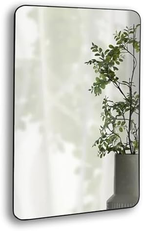 Black Bathroom Wall Mirror, 24 x 36 Inch Rectangle Vanity Modern Mirror - Image 3