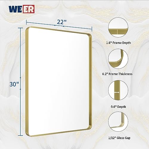 WEER Gold Bathroom Vanity Mirror 22X30 Inch - Image 6