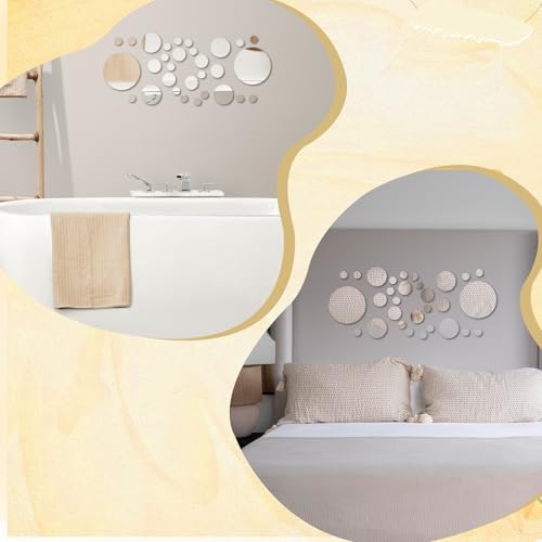 30 Pcs Round Mirror Tiles Self Adhesive, Mirror Wall Decals, Circular Glass - Image 7