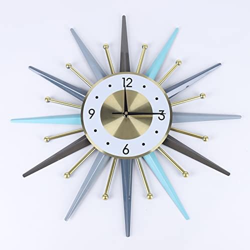 Large Wall Clock 22.8'' Modern Big Wall Clock Starburst Mid-Century Decor by Unknown