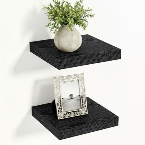 Vivelove Black Floating Shelves, 12 X 12 Inches Deep by VIVELOVE